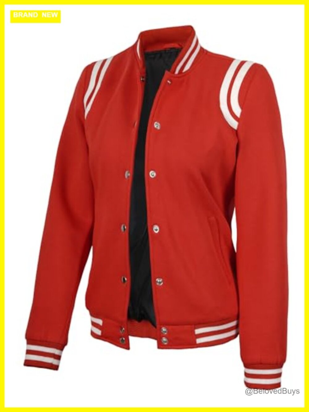 Varsity Bomber Jacket Fleece Letterman Baseball Jacket Button Pockets
